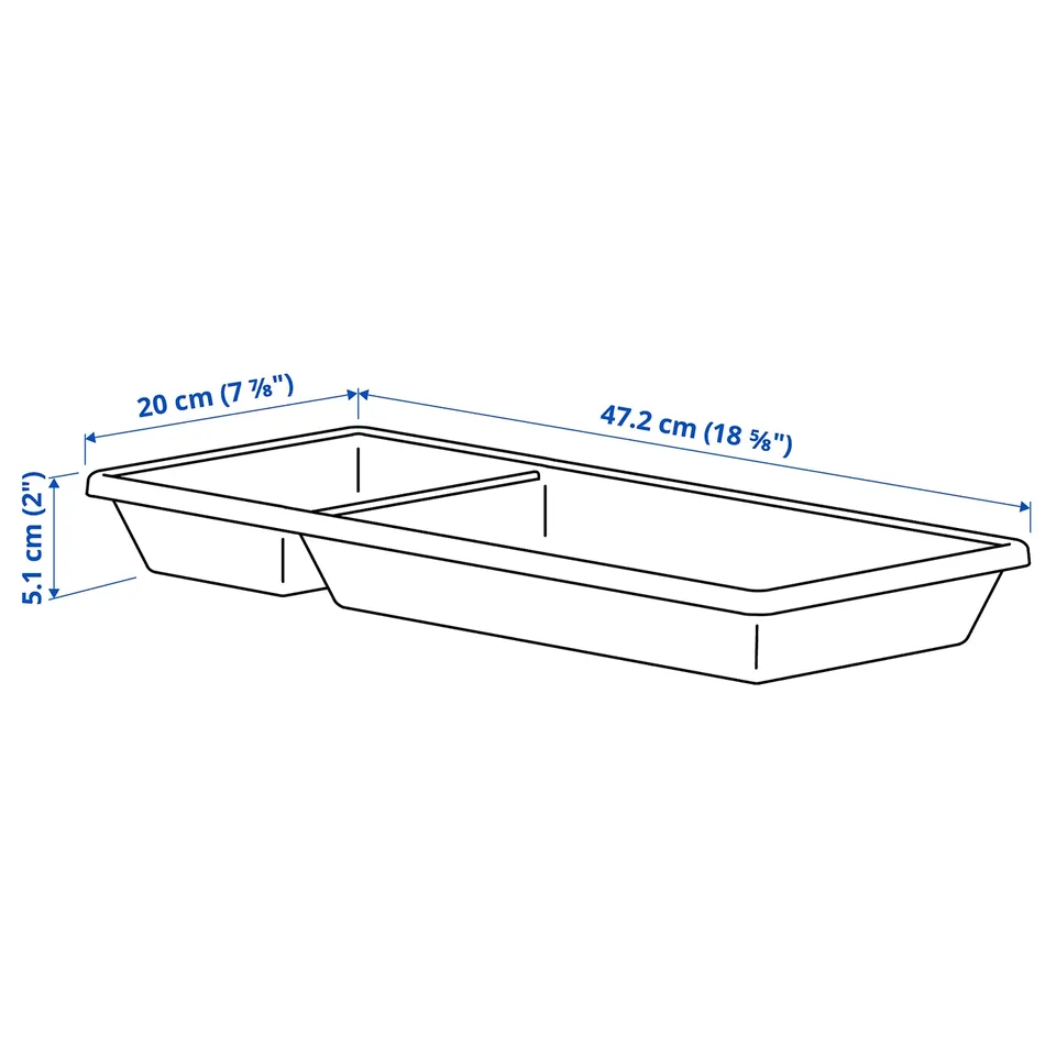 Illustration with measurements for the product: VARIERA.