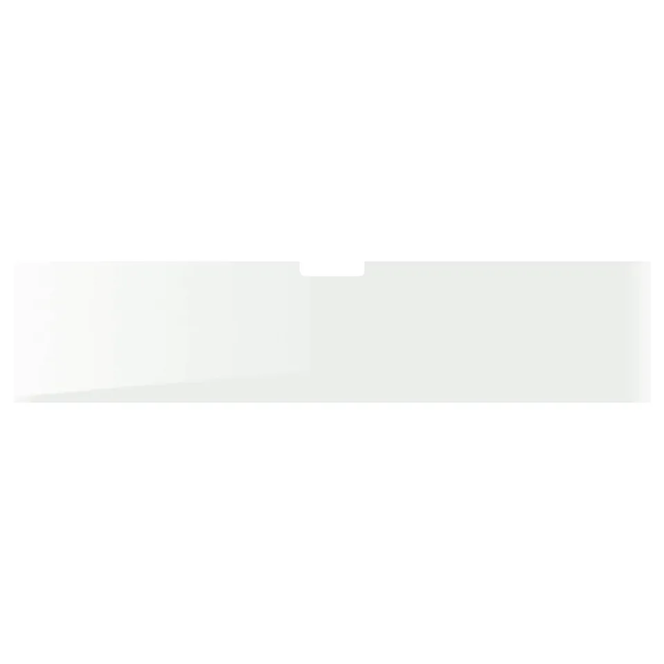 White BESTÅ glass top panel, rectangular, sleek design.