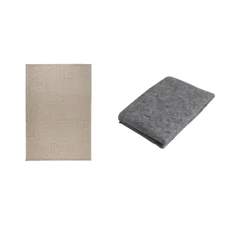 MORUM/STOPP set: rug flatwoven, in/outdoor + rug underlay with anti-slip, beige, 160x230 cm