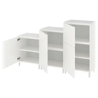 PLATSA cabinet, white/Fonnes white, Width 180 x Depth 42 x Height 113 cm