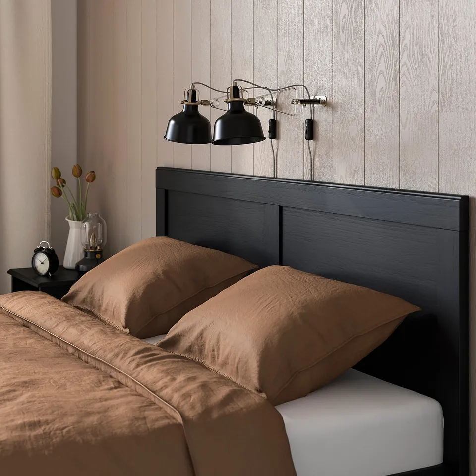 part: FÅGELFJÄLLET bed frame with 4 storage boxes