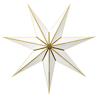 STRÅLA lamp shade, paper star/white gold-colour, 90 cm