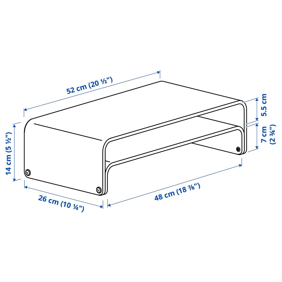 Illustration with measurements for the product: VATTENKAR.