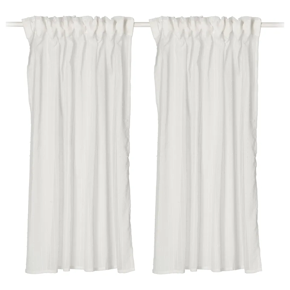 MATILDA Sheer curtains, 1 pair, white/with heading tape, 145x160 cm