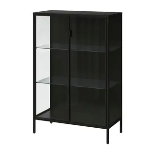 RUDSTA glass-door cabinet, anthracite, 80x37x120 cm