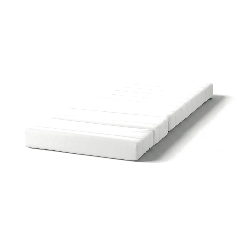 INNERLIG white mattress, rectangular, 3-part, flexible spring, soft foam, child-safe zip.