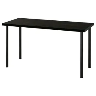 LAGKAPTEN / ADILS desk, black-brown/black, 140x60 cm