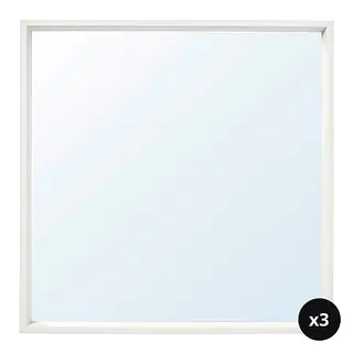 NISSEDAL set: mirror x3, white, 65x65 cm