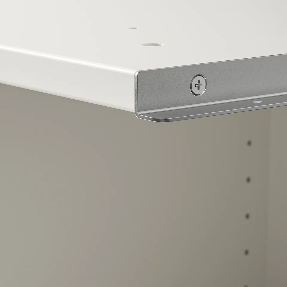 White wardrobes with metal screws