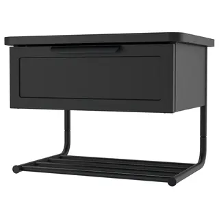GRÅFJÄLLET wall-mounted bedside table, anthracite, 42x29x31 cm