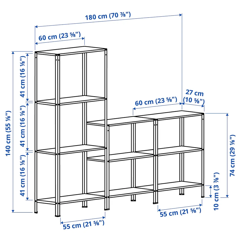 Illustration with measurements for the product: HYLLIS.