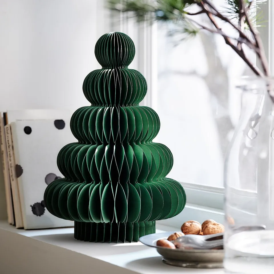 VINTERFINT Decoration, Christmas tree shaped green, 36x24 cm