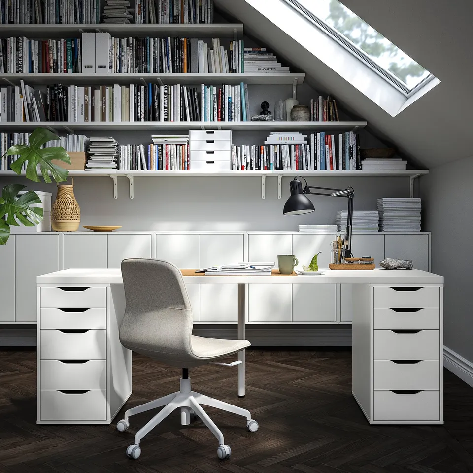 LAGKAPTEN Table top, white, 200x60 cm