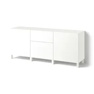 BESTÅ storage combination with drawers, Förvaltare white/Stubbarp white, 180x42x74 cm