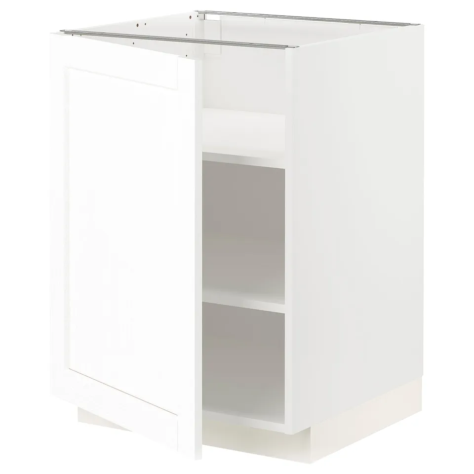 METOD white kitchen cabinet with shelves.