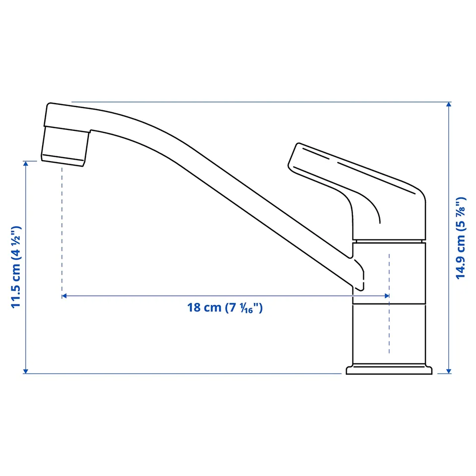Illustration with measurements for the product: KALLSJÖN.