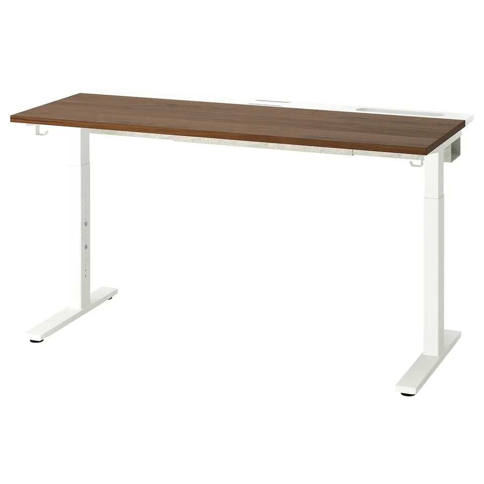 MITTZON desk, white, adjustable height, rectangular top.