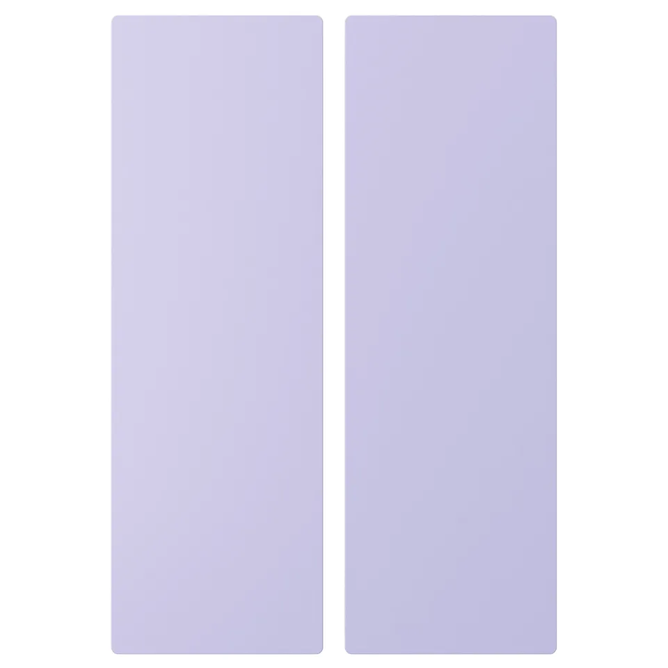 Two pastel purple panels, minimalist design.