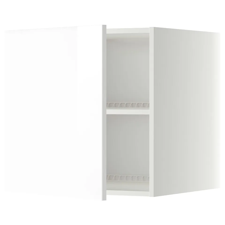 METOD kitchen cabinet - white, glossy, single shelf