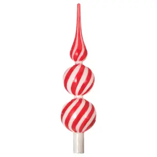 VINTERFINT top spire, glass red/white, Height 28 cm