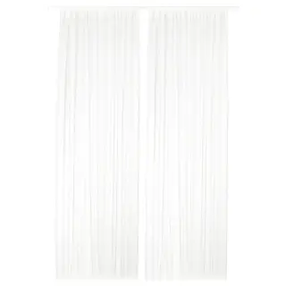 TERESIA sheer curtains, 1 pair, white/with rod pocket, 145x300 cm
