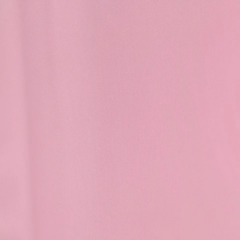 Soft, pastel pink shower curtain, water-repellent eva plastic.
