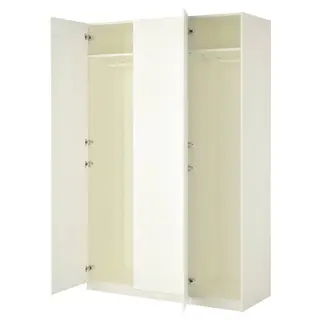 PAX / FORSAND wardrobe, white/white, 150x60x236 cm