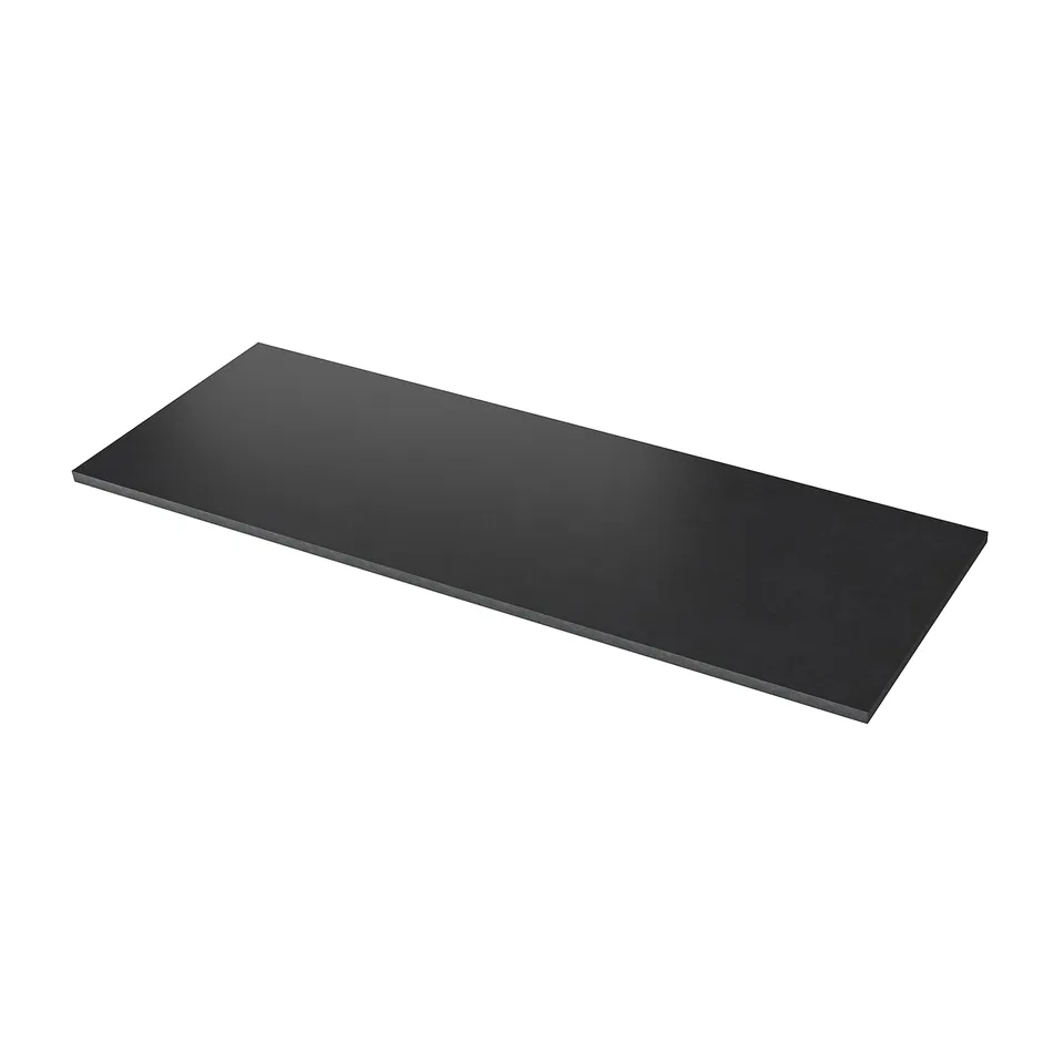 Black EKBACKEN worktop with sleek edges for modern kitchens.