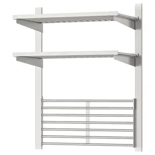 KUNGSFORS suspension rail with shelf/wll grid, stainless steel, Width 64 x Depth 32 x Height 80 cm