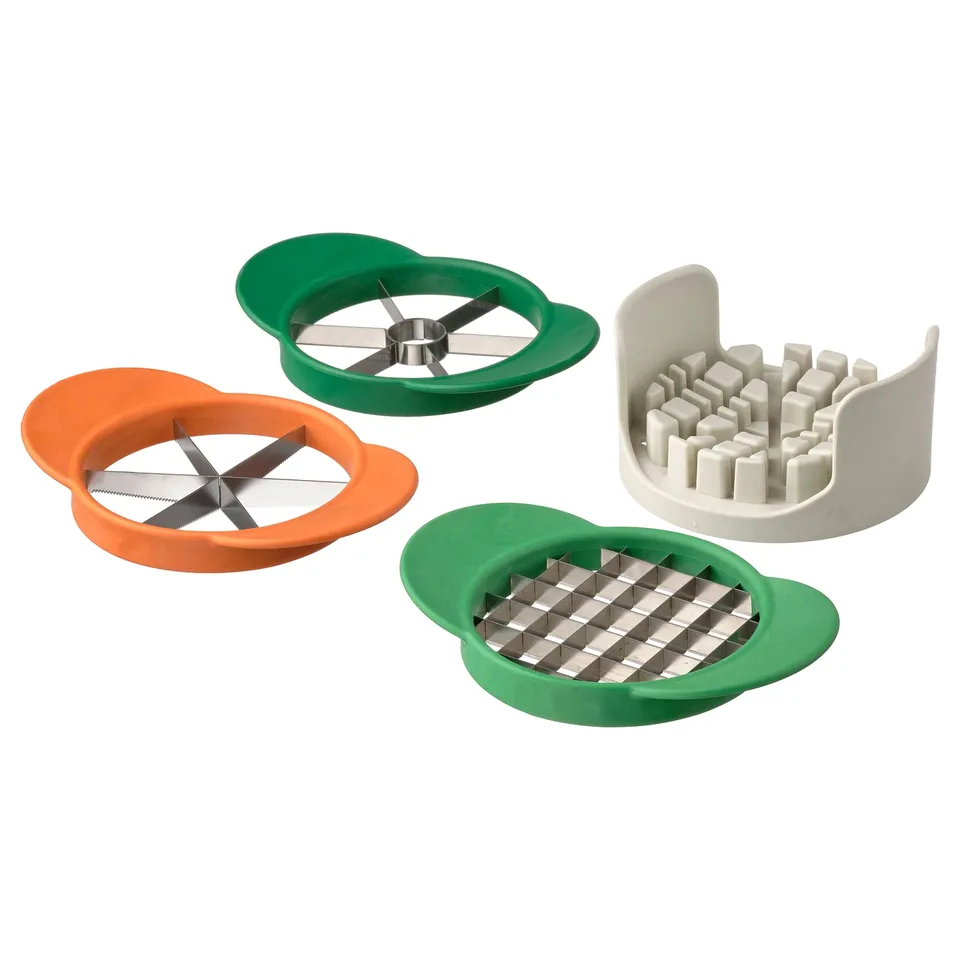 UPPFYLLD fruit cutter set: wedges, slices, strips & cubes. Safe, easy, dishwasher safe.