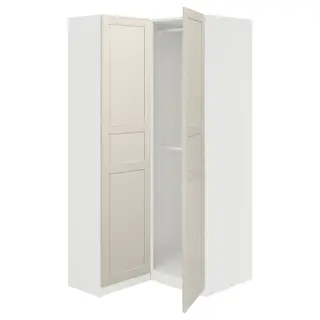 PAX / FLISBERGET corner wardrobe, white/off-white, 111/88x201 cm