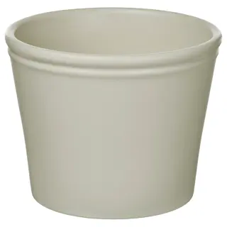 KÖRSBÄRSBJÖRK plant pot, light grey-beige, 12 cm