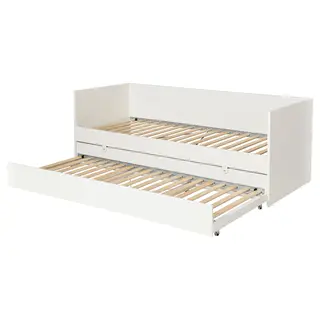 VIHALS day-bed frame with trundle bed, white, 80x200 cm