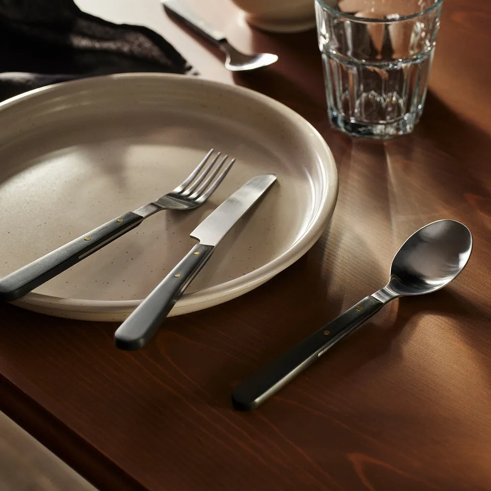 DOFTSKÖLD 24-piece cutlery set, black