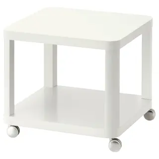 TINGBY side table on castors, white, 50x50 cm