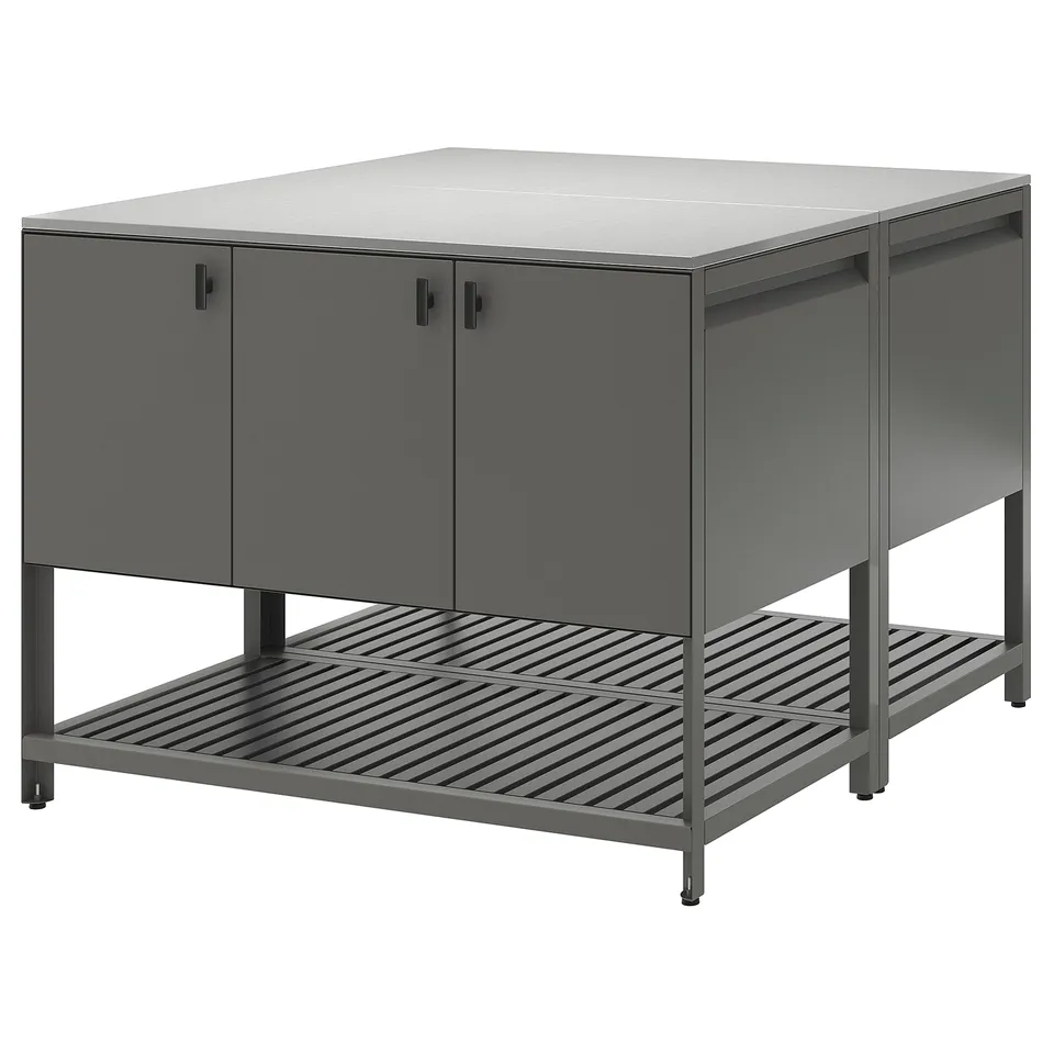 BÅTSKÄR Outdoor kitchen island, dark grey, 120x120 cm