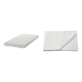 LUDDROS/ÅFJÄLL set: foam mattress + mattress protector, firm/white, 80x200 cm