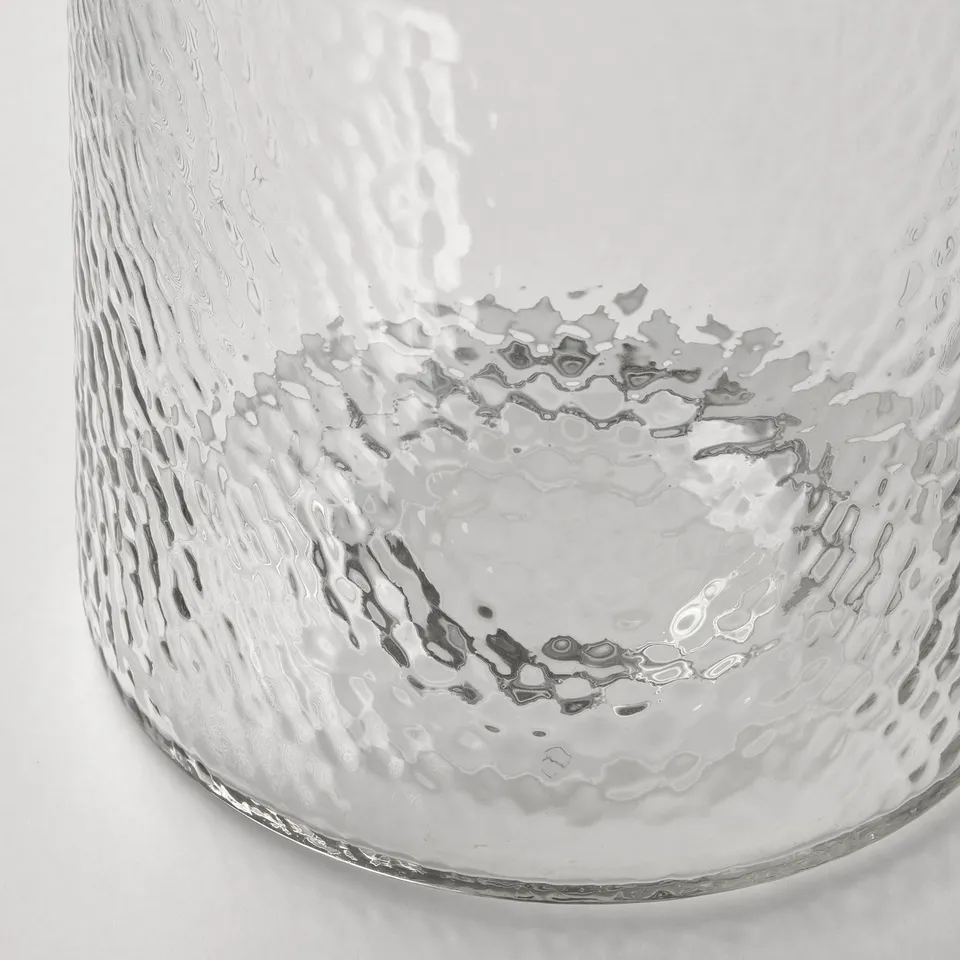 KONSTFULL Vase, clear glass/patterned, 26 cm