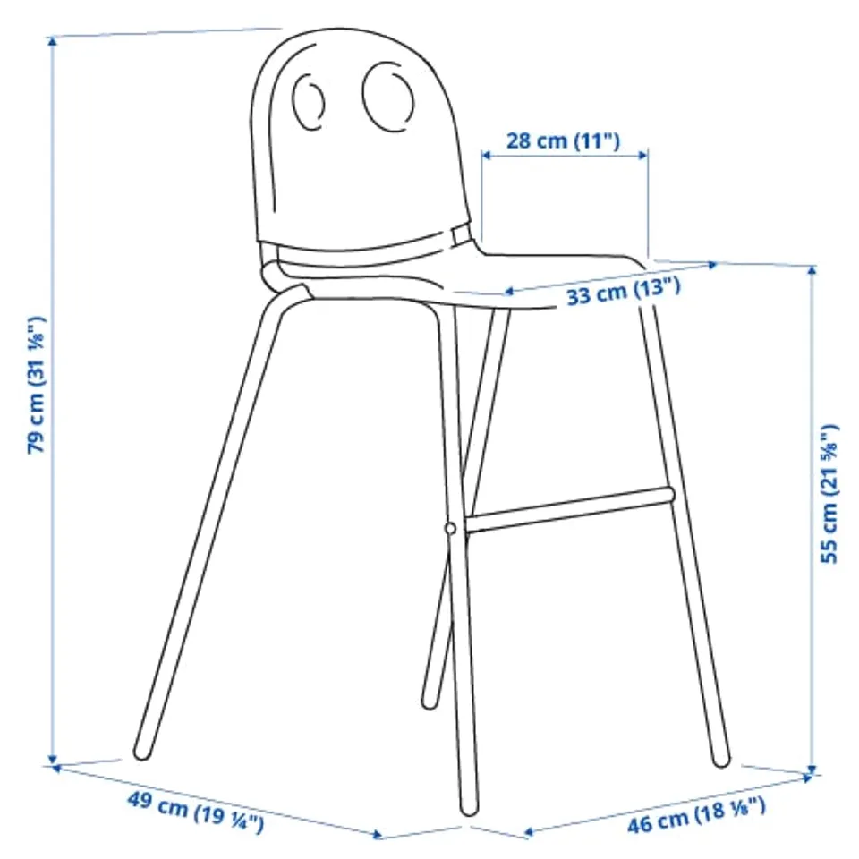 Illustration with measurements for the product: VILDGÅS.