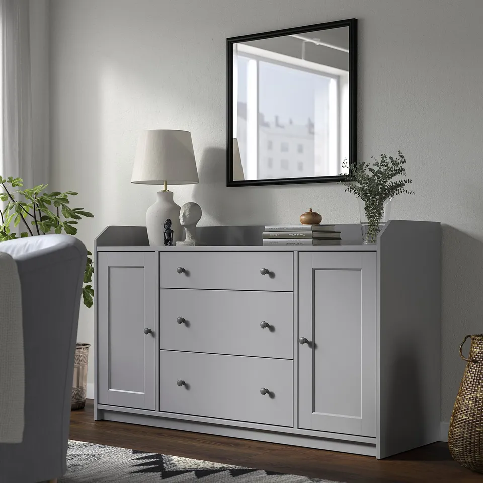 NYPONBUSKE Mirror, black, 65x65 cm