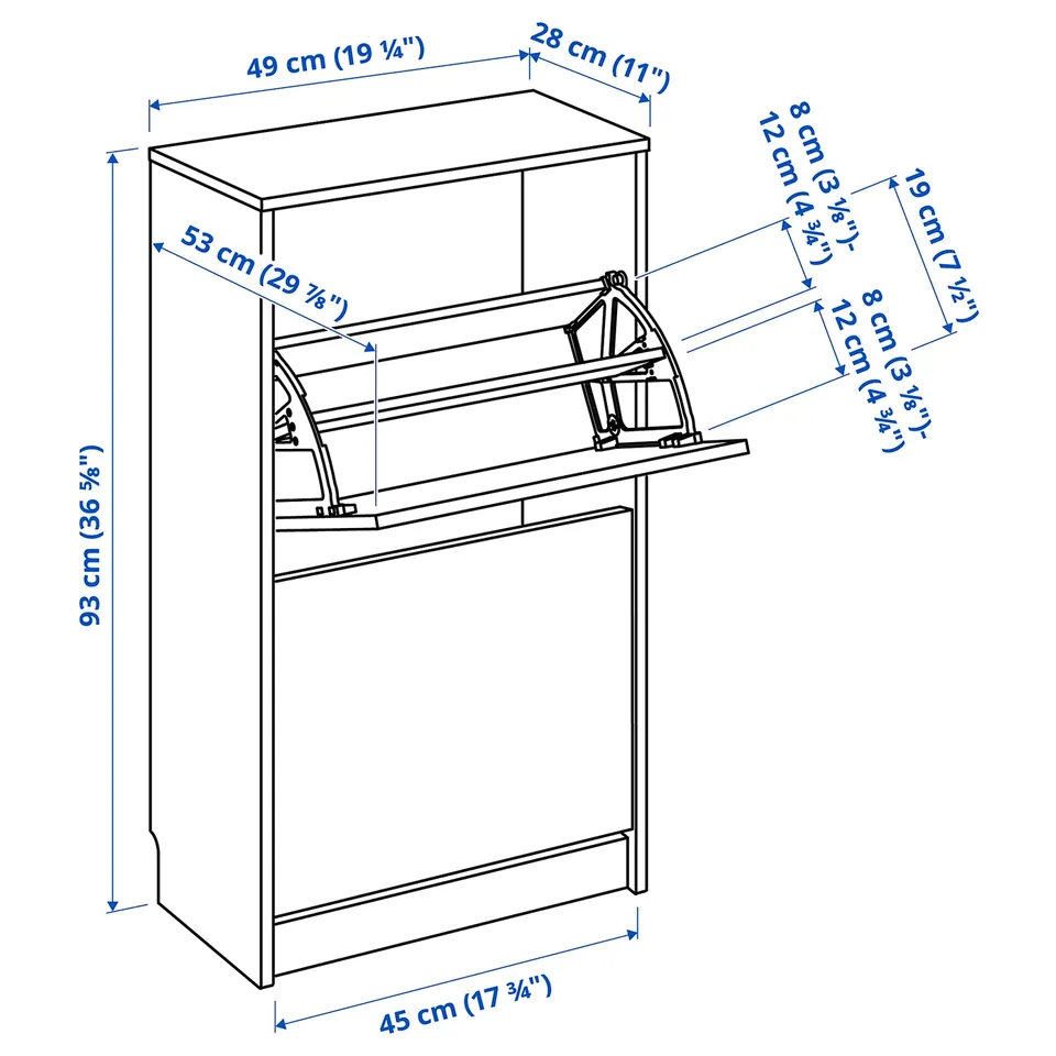 part: BISSA shoe cabinet with 2 compartments