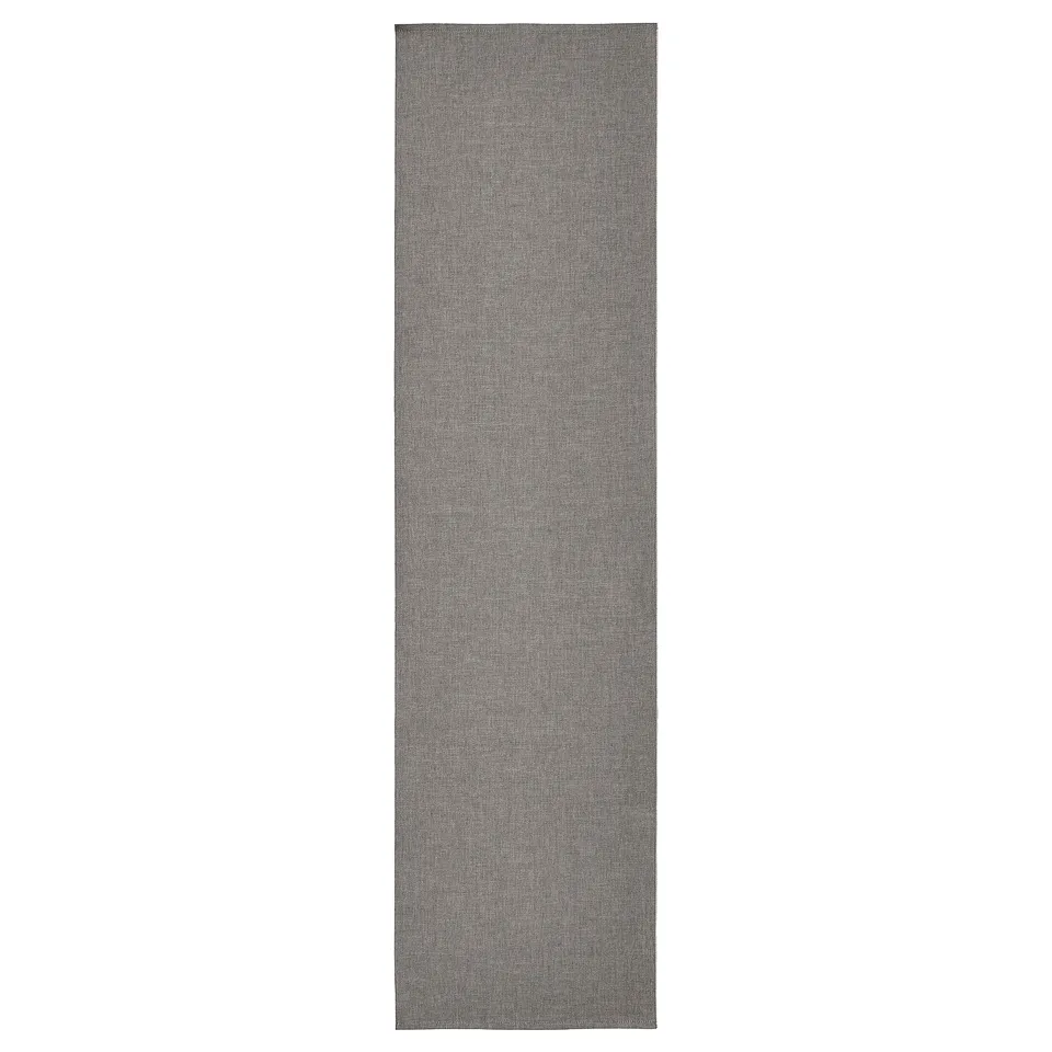 SVARTSENAP grey rectangular cotton table runner, simple design.