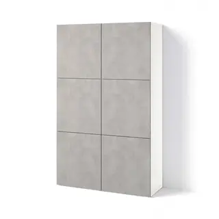 BESTÅ storage combination with doors, white Kallviken/light grey concrete effect, 120x42x193 cm