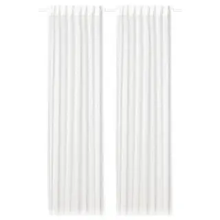 SILVERLÖNN sheer curtains, 1 pair, white/with heading tape, 145x250 cm