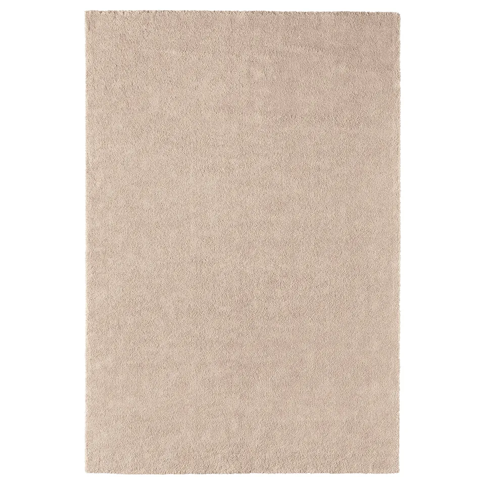Beige STOENSE rug, soft, thick, recycled polyester blend.