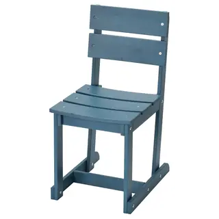 OMMJÄNGE chair, stained/blue, Depth 53 x Height 83 x Width 40 cm