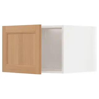 METOD top cabinet for fridge/freezer, white/Vedhamn oak, 60x60x40 cm