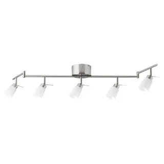 TIDIG ceiling spotlight with 5 spots, nickel-plated, Length 133 x Height 22 cm