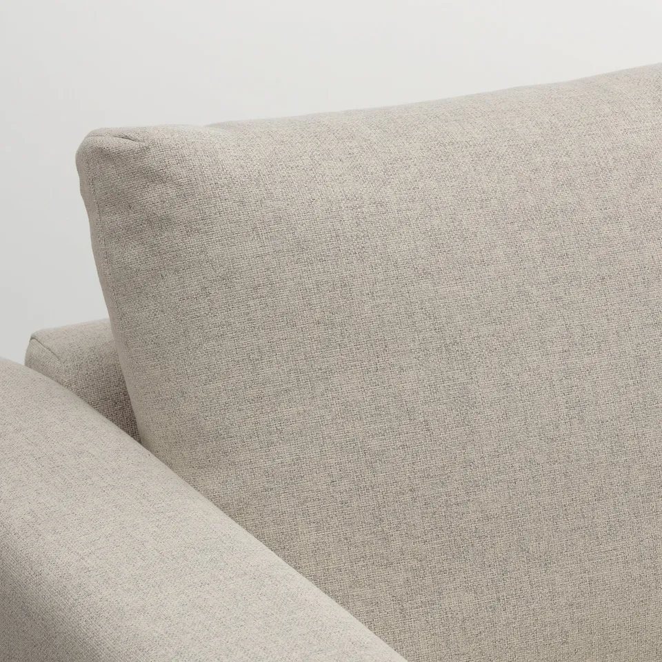 A close-up of a VIMLE sofa, showcasing quality fabric and plush cushions.