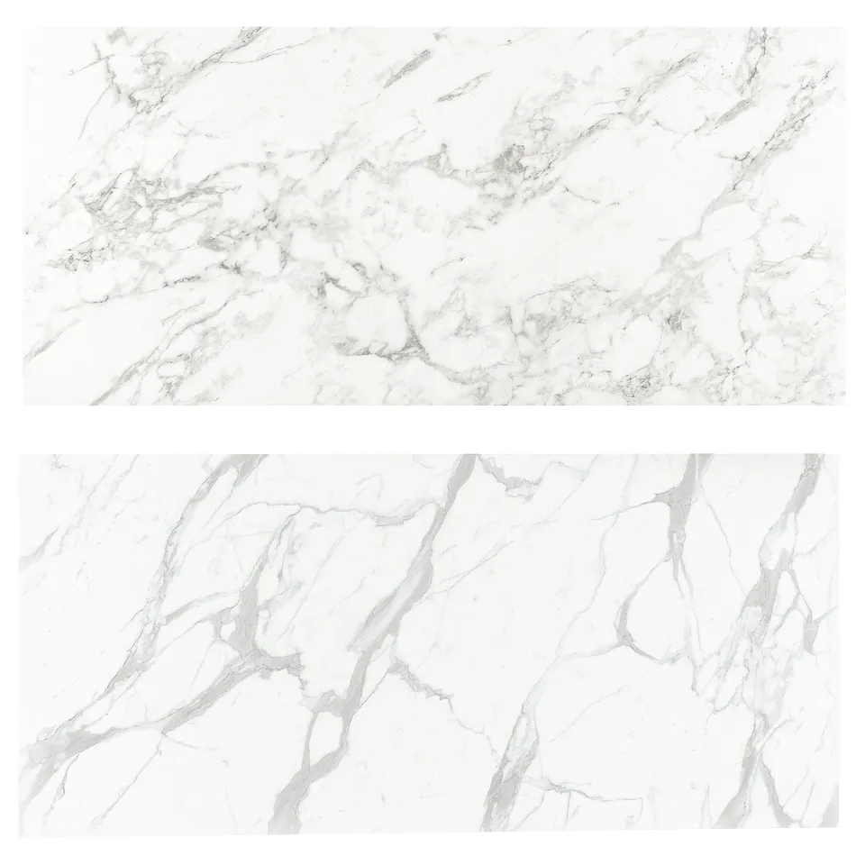LYSEKIL Wall panel, double sided white lively marble effect/white marble effect, 119.6x55 cm